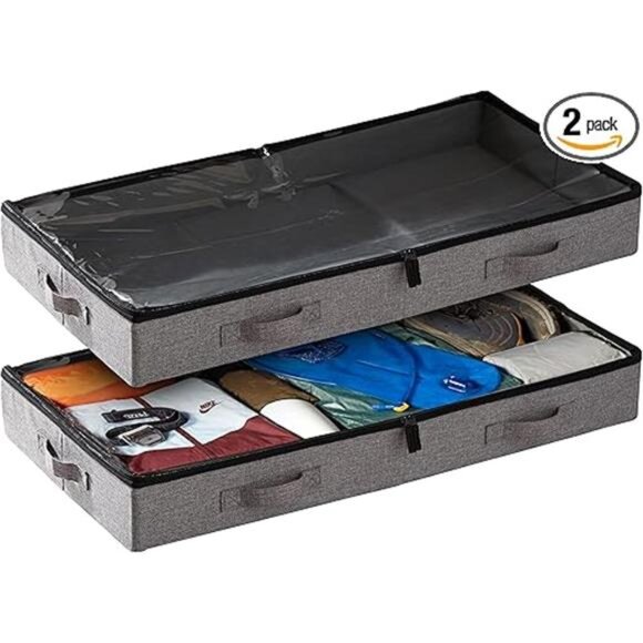 Under Bed Storage Containers, Low Profile Underbed Organizers with Sturdy Handle - Picture 7 of 7